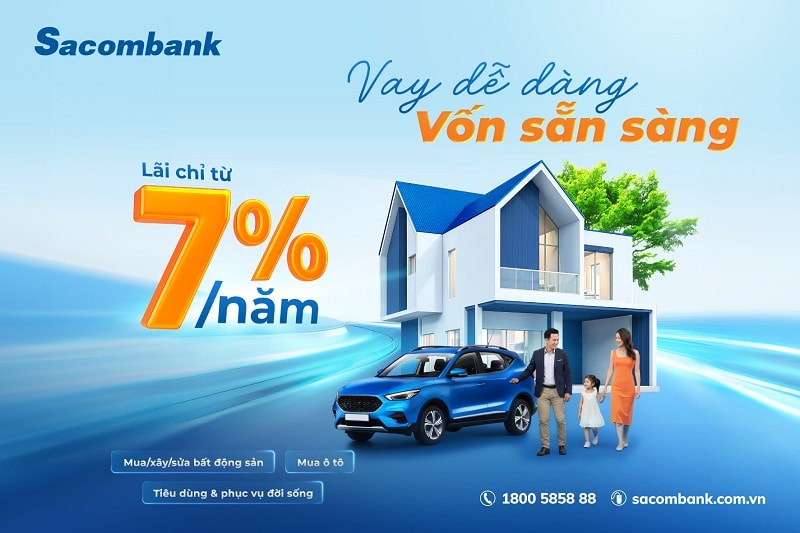 Vay sắm sửa cuối năm với lãi suất hấp dẫn từ Sacombank