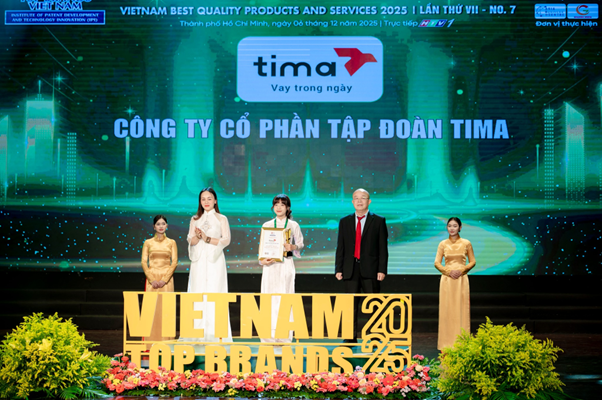 TIMA được vinh danh “Sản phẩm - Dịch vụ Hàng đầu Việt Nam 2025” cho giải pháp tài chính ô tô