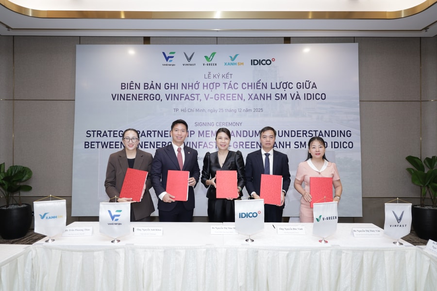 VinEnergo, VinFast, V-Green và Xanh SM hợp tác với Idico “xanh hóa” các khu công nghiệp