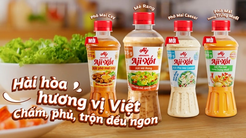 Ajinomoto trở lại với bộ đôi “Aji-Xốt” xốt phô mai Caesar và xốt phô mai hương trứng muối bùng vị