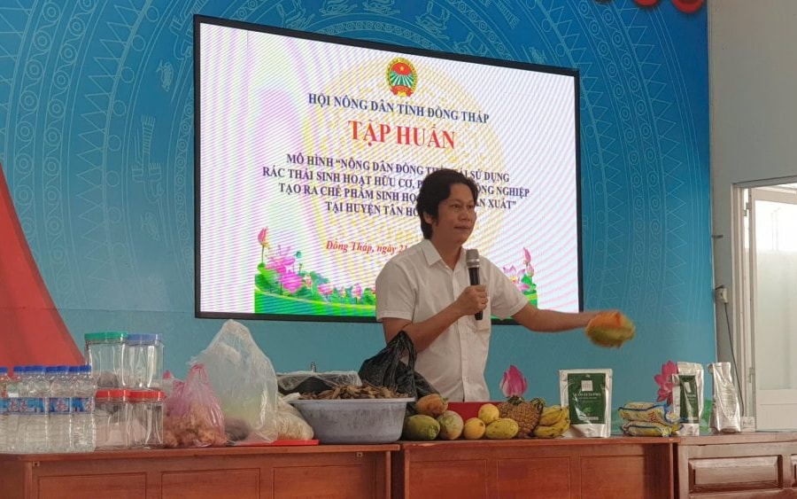Cán bộ Đoàn tiên phong xây dựng mô hình tái chế chất thải nông nghiệp bền vững