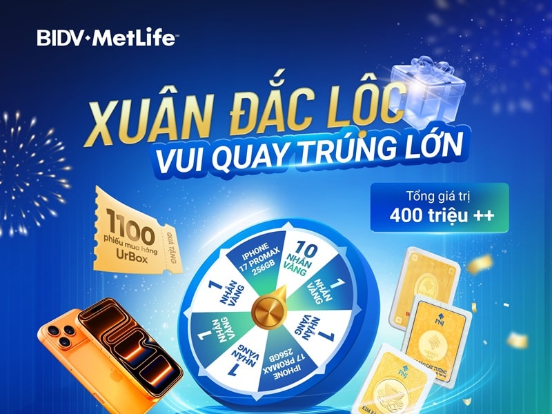 BIDV MetLife triển khai chương trình “Xuân đắc lộc – Vui quay trúng lớn”