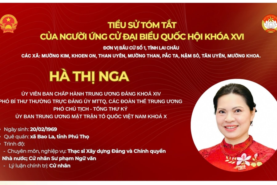 Tiểu sử bà Hà Thị Nga ứng cử ĐBQH khoá XVI
