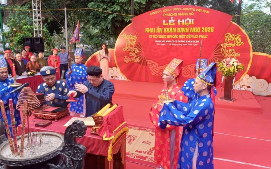 Khai ấn Xuân Bính Ngọ 2026 tại Đền Voi Phục: Lan tỏa hào khí Thăng Long, phát huy giá trị Di tích Quốc gia đặc biệt