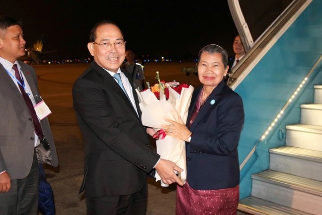 Đoàn đại biểu cấp cao Hội đồng Quốc gia Mặt trận Đoàn kết Phát triển Tổ quốc Campuchia bắt đầu thăm, làm việc tại Việt Nam