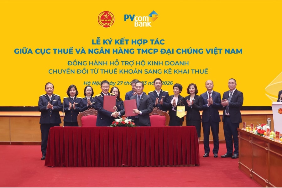 PVcomBank hợp tác với Cục Thuế hỗ trợ hộ kinh doanh kê khai thuế