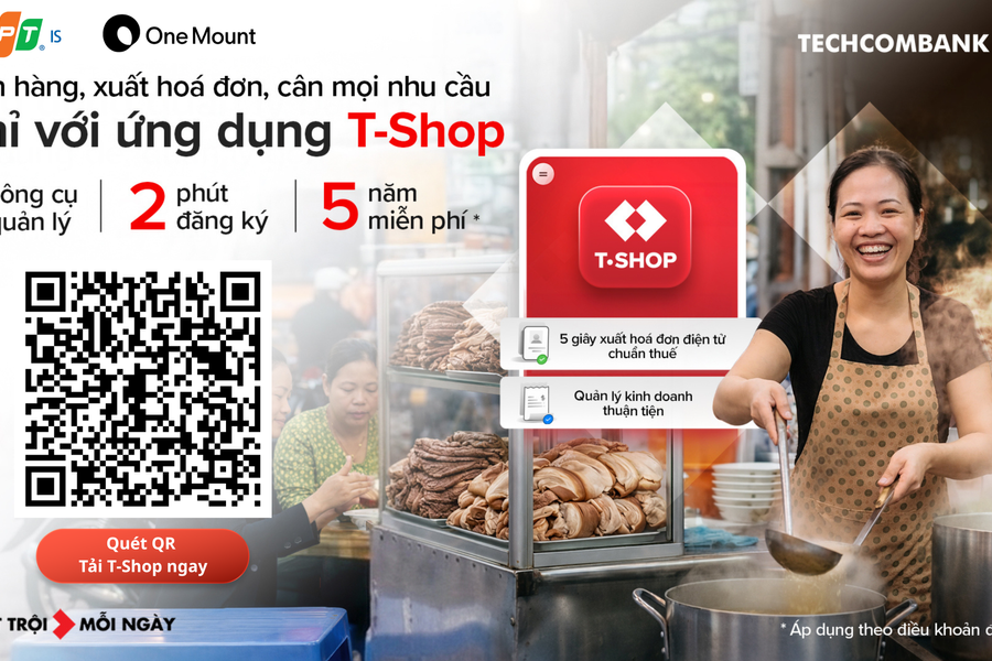 Techcombank ra mắt ứng dụng T-SHOP đồng hành cùng hộ kinh doanh