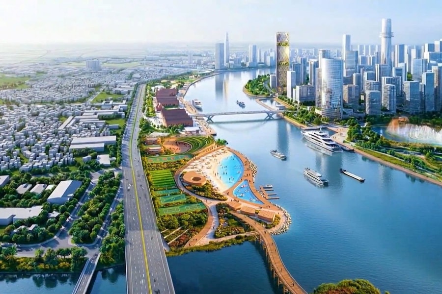 Phối cảnh công viên Bến Nhà Rồng - Khánh Hội trong tương lai