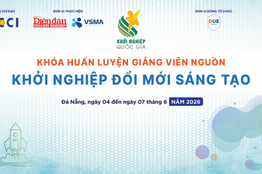 4-7/6: Khoá Tập huấn giảng viên nguồn khởi nghiệp sáng tạo cho giảng viên/doanh nhân