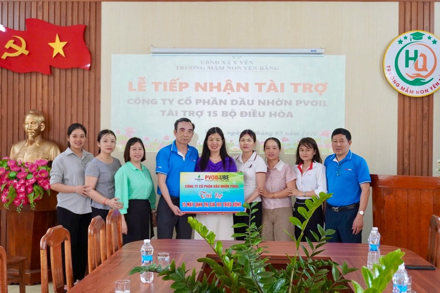 PVOIL Lube trao tặng 15 bộ điều hoà cho Trường mầm non Yên Bằng – Ninh Bình