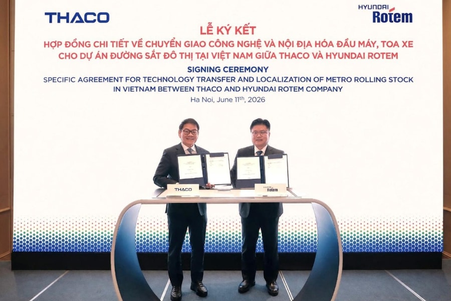 THACO và Hyundai Rotem đẩy mạnh hợp tác chuyển giao công nghệ và nội địa hóa sản xuất đầu máy toa xe metro tại Việt Nam