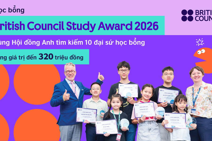 Hội đồng Anh công bố học bổng tiếng Anh toàn phần với tổng giá trị 320 triệu đồng cho học sinh Việt Nam