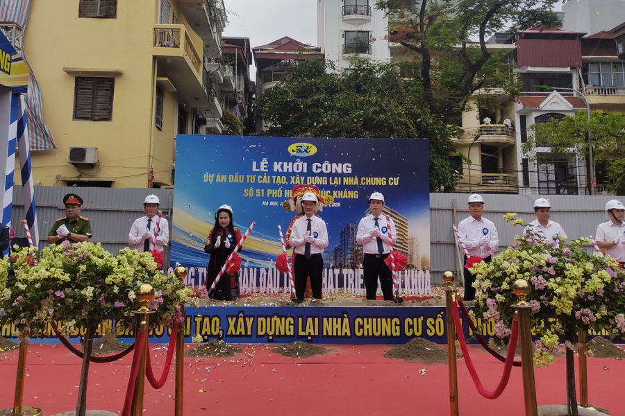 Hà Nội khởi công xây dựng lại chung cư cũ 51 Huỳnh Thúc Kháng