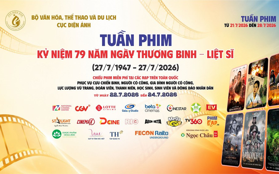 190 cụm rạp chiếu phim miễn phí kỷ niệm Ngày Thương binh - Liệt sĩ