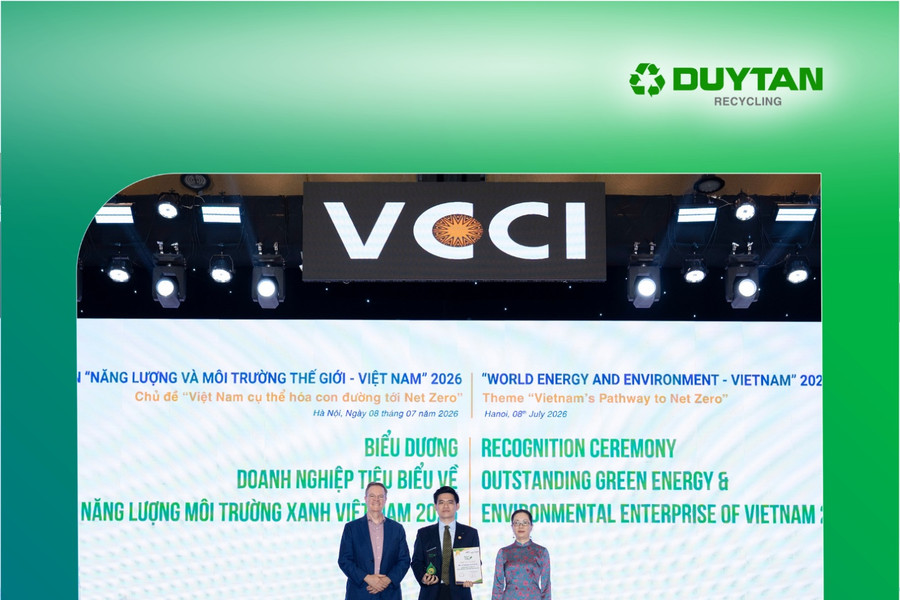 DUYTAN Recycling được vinh danh "Doanh nghiệp tiêu biểu về Năng lượng và Môi trường Xanh – Net Zero Việt Nam 2026"