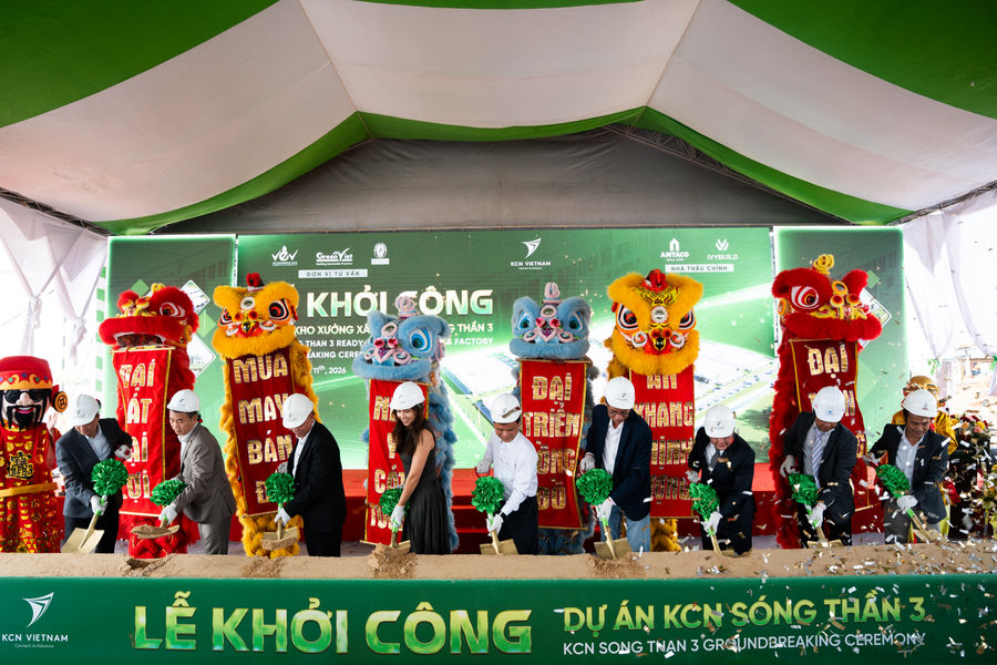 KCN Việt Nam khởi công dự án “KCN Sóng Thần 3”, mở rộng mạng lưới hạ tầng công nghiệp hiện đại, chất lượng cao