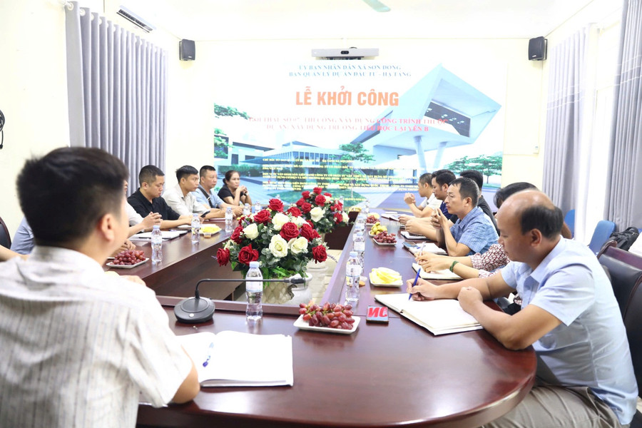 Xã Sơn Đồng khởi công xây dựng Trường Tiểu học Lại Yên B quy mô hơn 11.000 m²