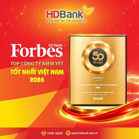 HDBank tiếp tục vào Top 50 Forbes Việt Nam
